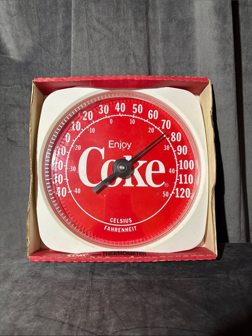 Coca Cola Red and White Dial Thermometer